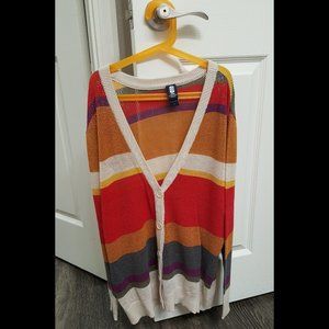 Doctor Who Fourth Doctor Hot Topic Striped Cardigan Sweater Size SM